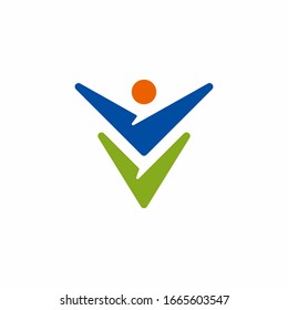 Logo humano abstracto. Puede usar para sus elementos de diseño, iconos de sitio web, iconos de aplicación, UI y más. Concepto de diseño del logo médico o del centro de salud.
