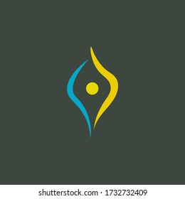 Abstract human logo. Can use for your design elements, website icons, application icons, UI, and More. Medical or health care center logo design concept.