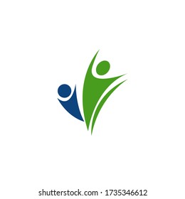 Resumen del logo humano. Puede utilizarse para los elementos de diseño, los iconos del sitio web, los iconos de la aplicación, la interfaz de usuario y más. Concepto de diseño del logotipo del centro médico o de atención de la salud.