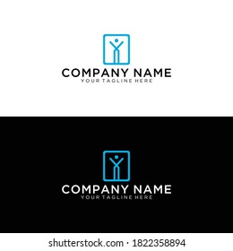 Abstract human logo. Can use for your design elements, website icons, application icons, UI, and More. Medical or health care center logo design concept.