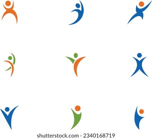 Resumen del logo humano. Puede utilizarse para los elementos de diseño, los iconos del sitio web, los iconos de la aplicación, la interfaz de usuario y más. Concepto de diseño del logotipo del centro médico o de atención de la salud.
