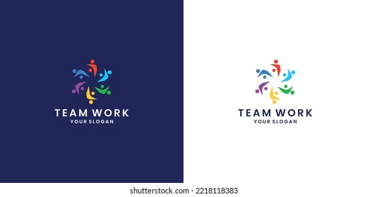 abstract human logo design for community