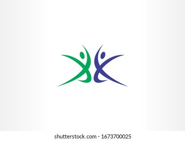 Abstract human logo design concept