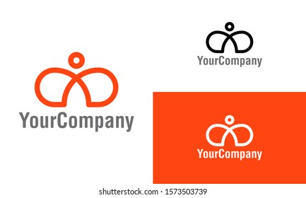Abstract human logo design template. Simple minimalist template graphic illustration. Creative vector emblem, for icon or design concept.