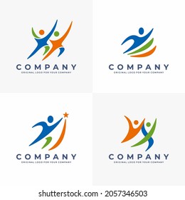 Abstract human logo. Medical, health care, sport, fitness,  logo design concept.