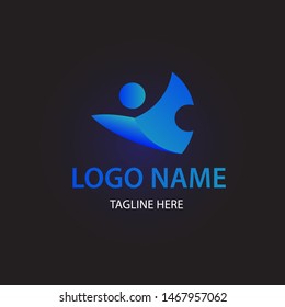 abstract human for logo template icon design