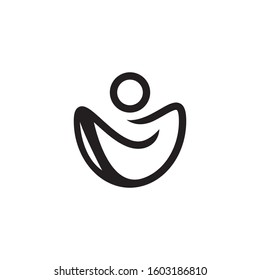 Abstract human logo template vector fresh man icon design
