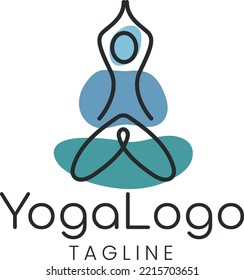Abstract human logo. Yoga Logo. Linear human logo for yoga
