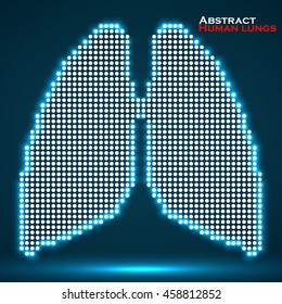 Abstract human lung from dots. Vector illustration. Eps 10