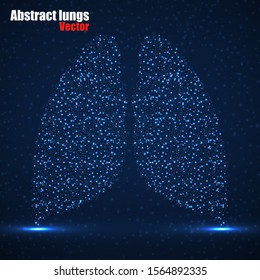 Abstract human lung of glowing particles, technology concept. Vector