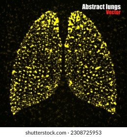 Abstract human lung of glowing particles. Vector illustration