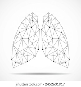 Abstract human lung of lines and dots, network connections