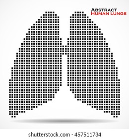 Abstract human lung with pixels. Vector illustration. Eps 10