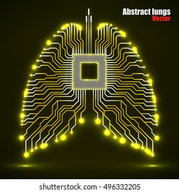 Abstract human lung, technology background, vector illustration eps 10
