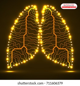 Abstract human lung, technology background, vector illustration eps 10