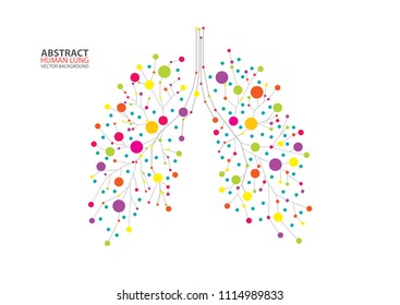 Abstract Human Lung Vector With Dots And Lines