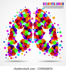 Abstract human lungs of colorful circles for your design