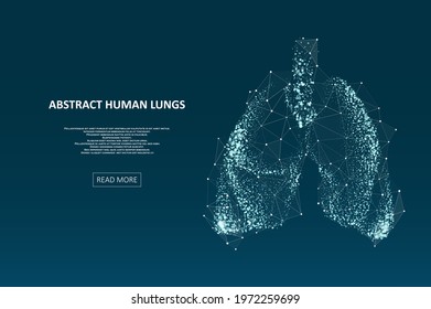 Abstract human lungs. Glittering star dust lights. Lights effect particles background. Graphic concept for your design