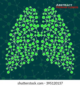 Abstract human lungs, molecule structure. Vector illustration. Eps 10