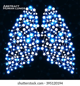 Pulmones humanos Abstractas, estructura molecular. Ilustración vectorial. Eps 10