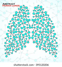 Abstract human lungs, molecule structure. Vector illustration. Eps 10