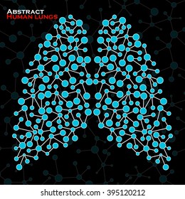 Abstract human lungs, molecule structure. Vector illustration. Eps 10