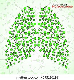 Abstract human lungs, molecule structure. Vector illustration. Eps 10