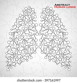 Abstract human lungs, molecule structure. Vector illustration. Eps 10