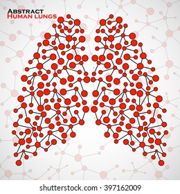 Abstract human lungs, molecule structure. Vector illustration. Eps 10