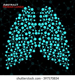 Abstract human lungs, molecule structure. Vector illustration. Eps 10