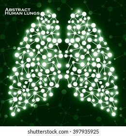 Abstract human lungs, molecule structure. Vector illustration. Eps 10
