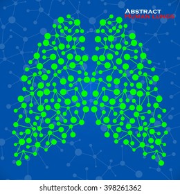 Abstract human lungs, molecule structure. Vector illustration. Eps 10