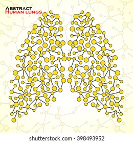 Abstract human lungs, molecule structure. Vector illustration. Eps 10