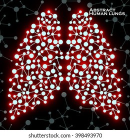 Abstract human lungs, molecule structure. Vector illustration. Eps 10