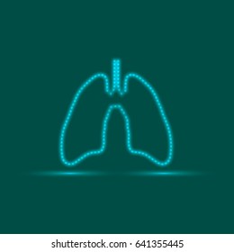 Abstract human lungs. Vector illustration on a black background.