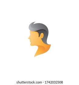 Abstract Human Man Male Face Head Hair Logo Icon