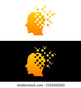 abstract human mind colorful logo design