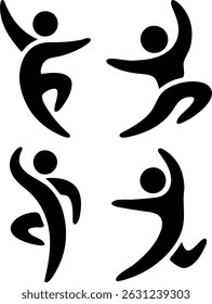 Abstract Human Movement Icons vector