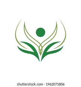Plantilla de diseño del logotipo de la naturaleza humana abstracta