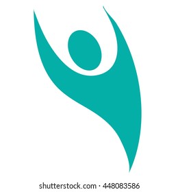 abstract human with open arms icon