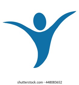 abstract human with open arms icon