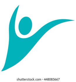 abstract human with open arms icon