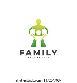 Abstract Human People Parent Child Family Illustration Logo Icon
