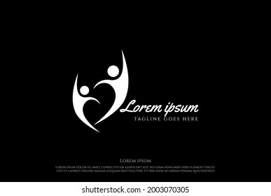 Abstrakte Menschen für gemeinsame Teamarbeit Charity Community Foundation Logo Design-Vektorgrafik