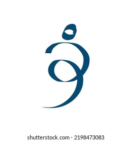 abstract human shaped ribbon logo collection