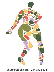 Resumen de la silueta humana de las formas de ilustración vectorial. El concepto de nutrición, salud, composición corporal.