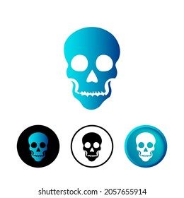 Abstract Human Skull Icon Illustration