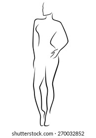 Abstract human slim body laconic vector outline