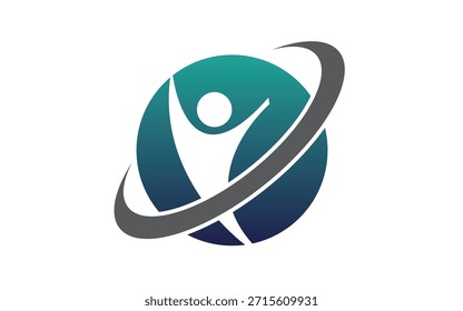 Esfera humana Abstractas Orbit Logo Diseño Plantilla Vector Icono