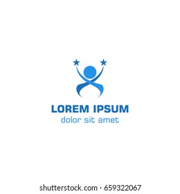 Abstract human star dream vector logo 
